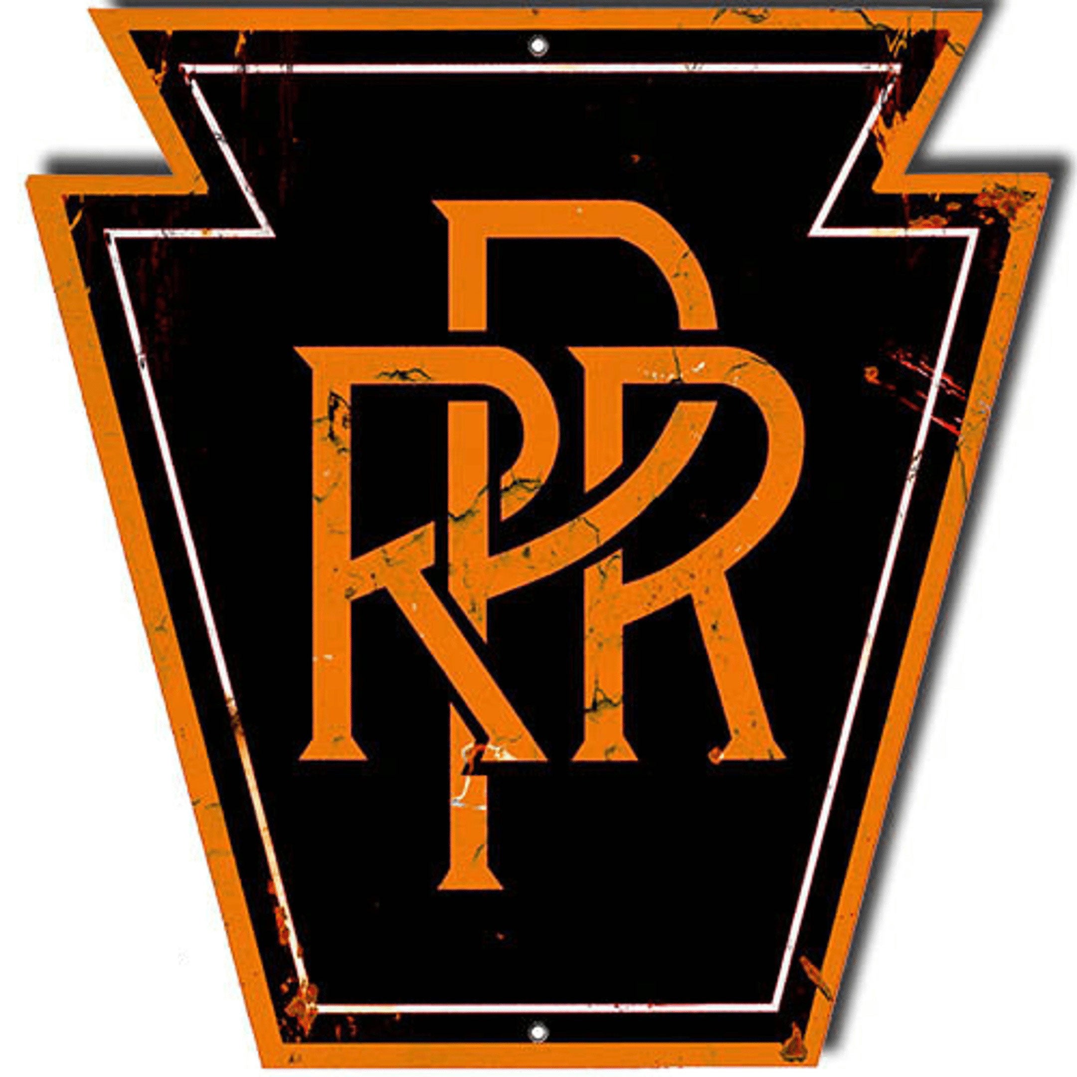 Railspirit Pennsylvania Railroad Reproduction Herald Sign Steel Vintage Style Retro Garage Art