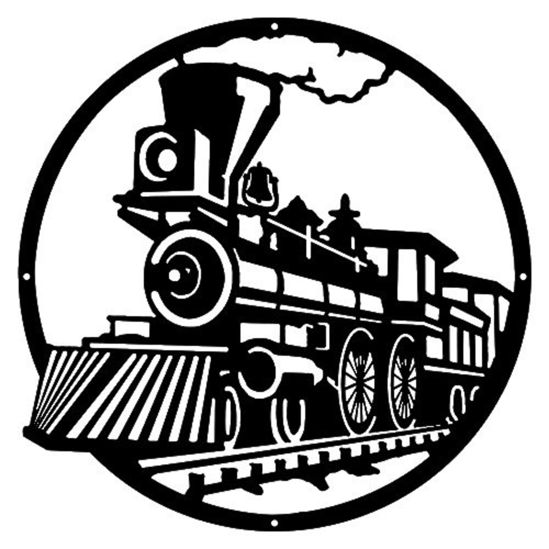 Railspirit 440 Train Engine Railroad Laser Cut Faux Copper Or Black Silhouette Metal Script Art Sign Train Wall Decor Art