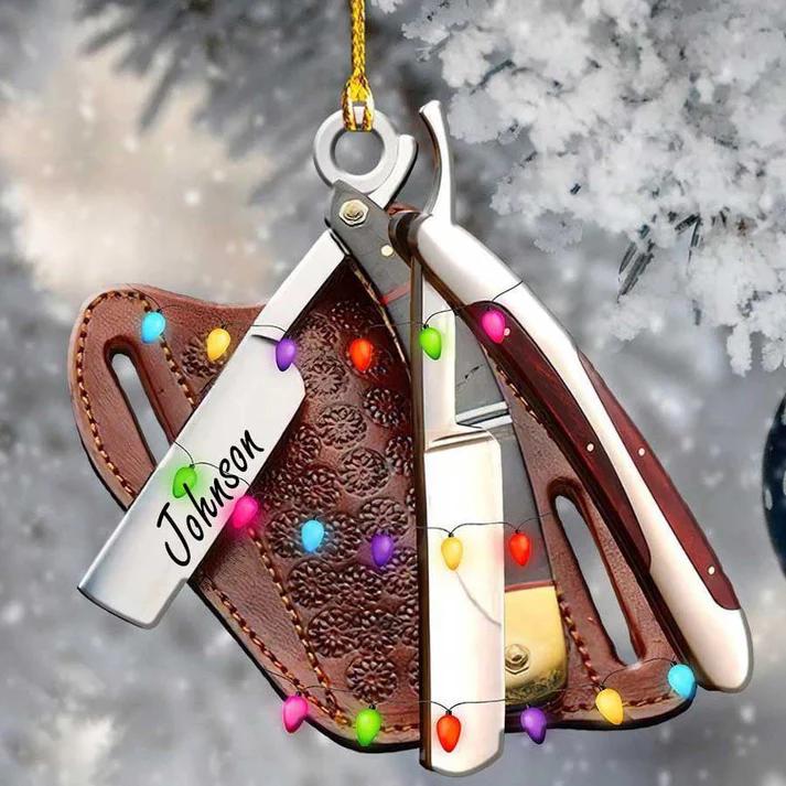 Personalized Hair Stylist And Barber Tools Ornament for Hair Stylist, Cosmetology Bag Holiday Decor, Salon Gift for Hairdresser, Barber Xmas