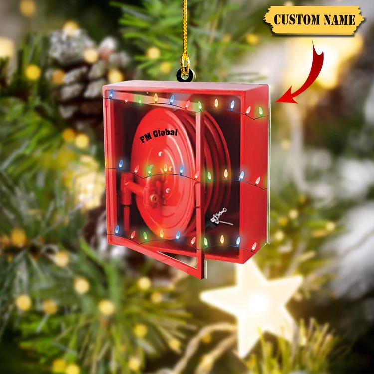 Personalized Fire Alarm Ornament, Firefighter Christmas Ornament, Firefighter Xmas Ornament Gift, Firefighter Car Ornament