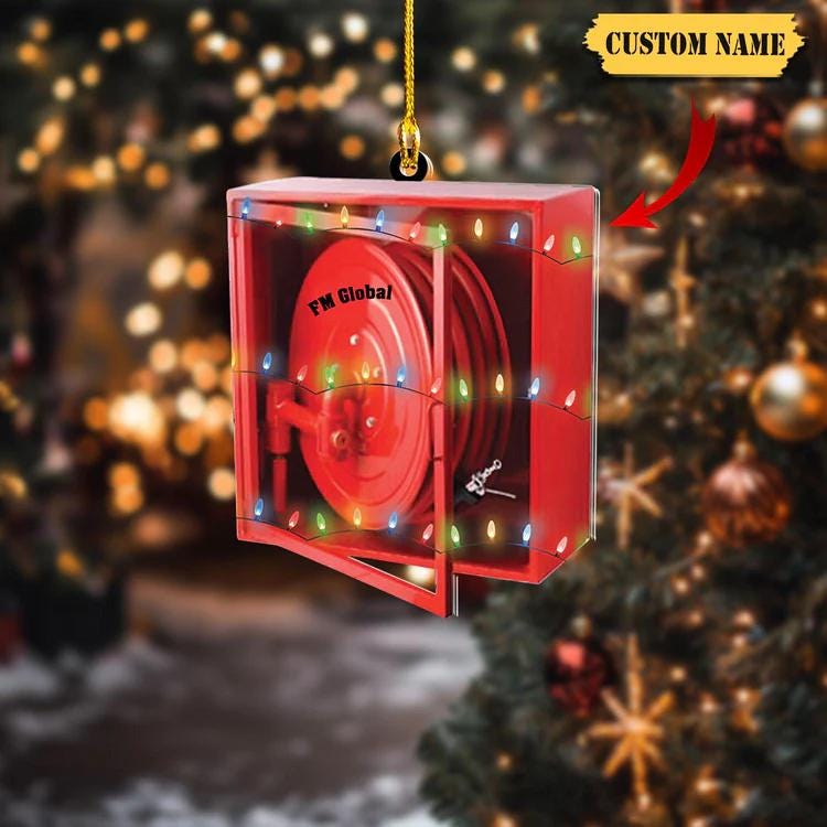 Personalized Fire Alarm Ornament, Firefighter Christmas Ornament, Firefighter Xmas Ornament Gift, Firefighter Car Ornament