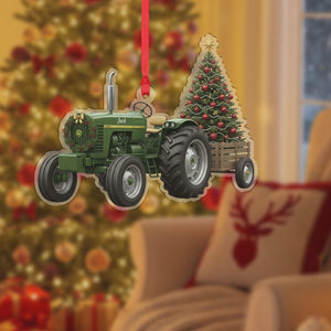 Personalized Tractor Christmas Tree Ornament, Farmer Farm Equipment Gift, Tractor Flat Ornament, Custom Tractor Ornament For Tractor Driver