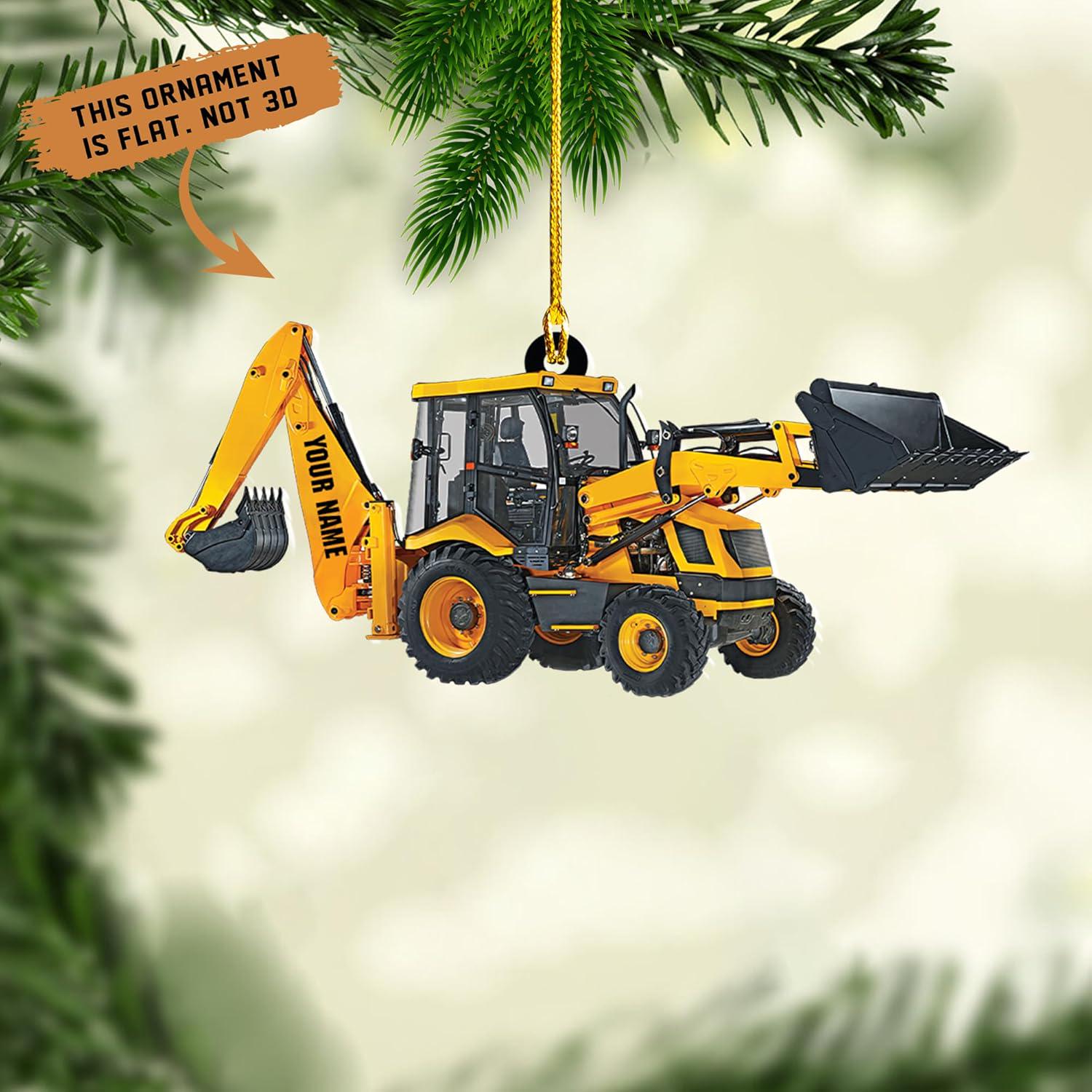 Personalized Excavator Christmas Ornament, Excavator Ornament, Excavator Gift 2025, Heavy Equipment Ornaments, Construction Vehicle Worker