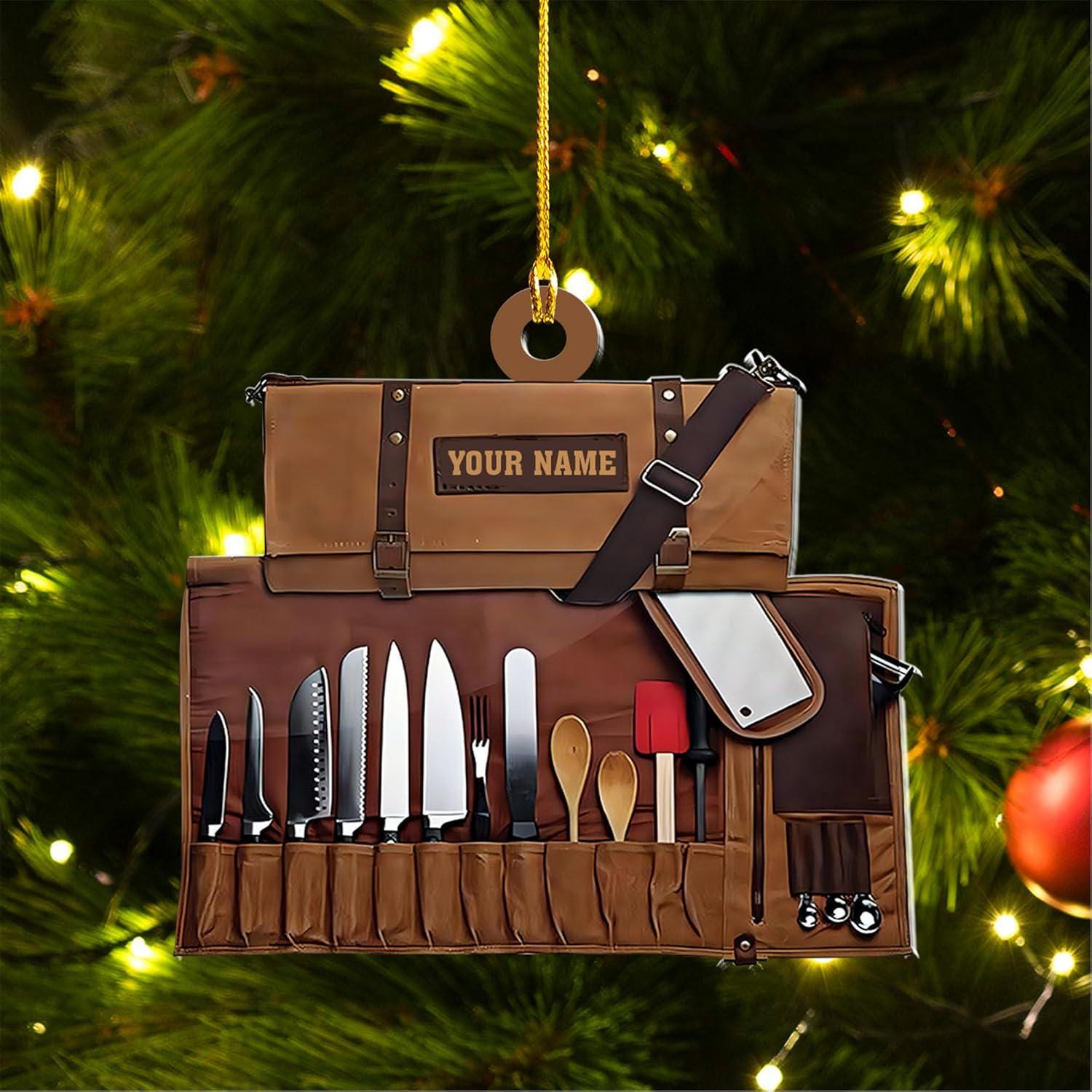 Personalized Chef Christmas Ornament 2025, Cooking Baking Christmas Ornaments, Christmas Tree Chef Gifts Food, Kitchen Ornament