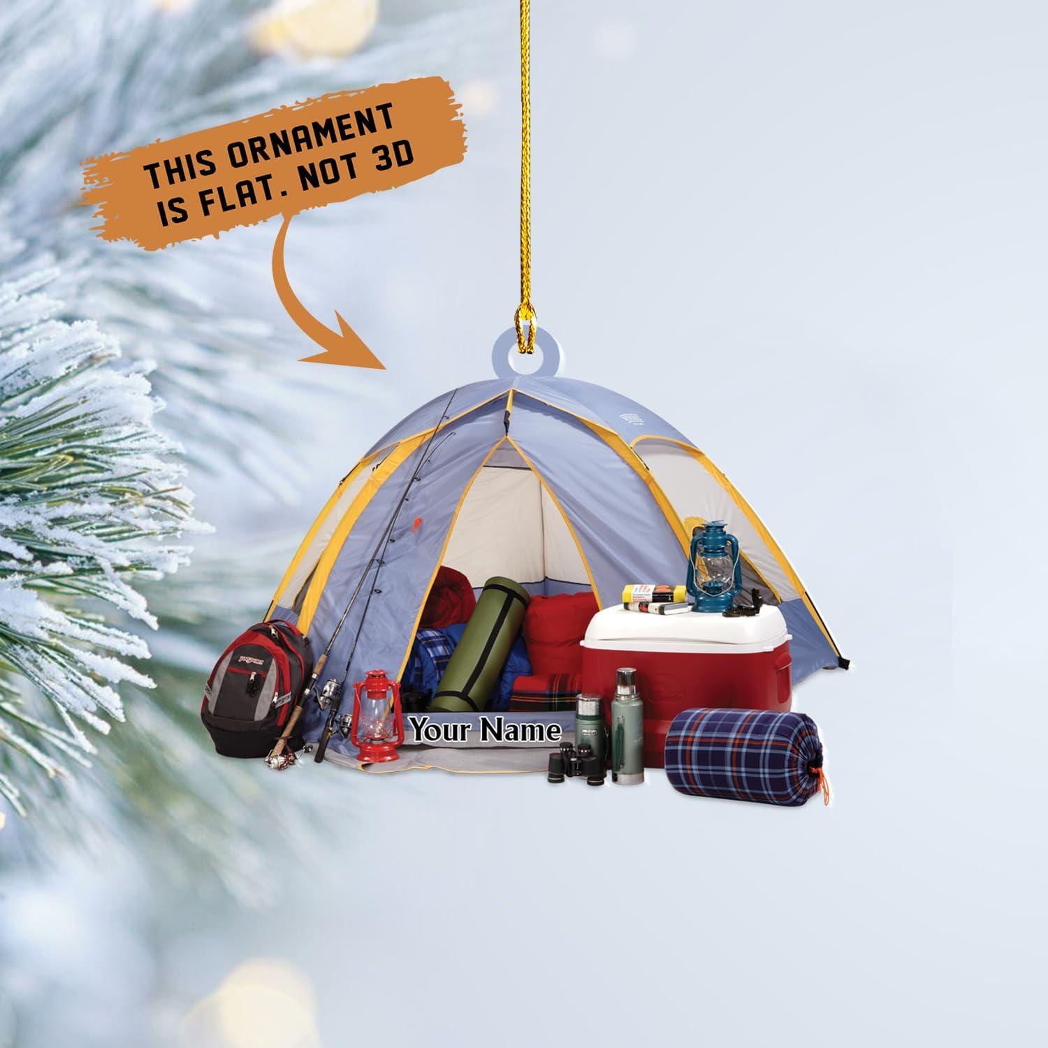 Personalized Camper Ornament, Camping Ornament, Tent Ornament Rv Camping Ornament, Happy Gifts For Camping Lovers, Travel Camping Hanging