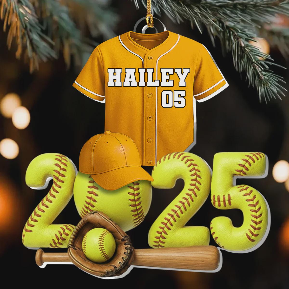 Personalized Softball Passion Acrylic Ornament, Softball Player Ornament, Softball Keepsake, Softball Uniform Ornament,Gift for Kids
