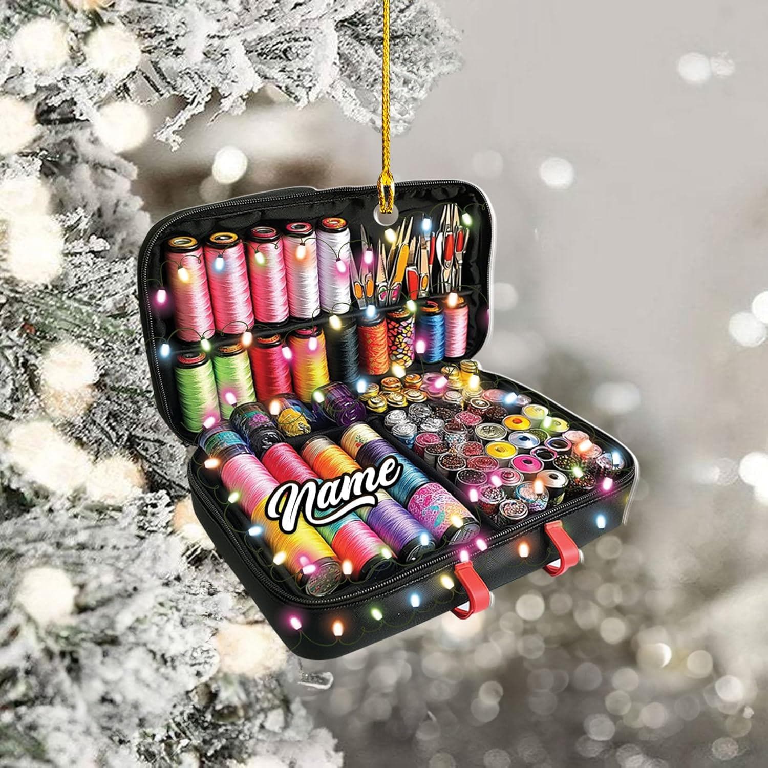 Personalized Sewing Machine Christmas Ornament 2025, Sewing Flower Machine Shaped Ornament, Sew &Amp; Stitch Sewing Machine Christmas Ornament