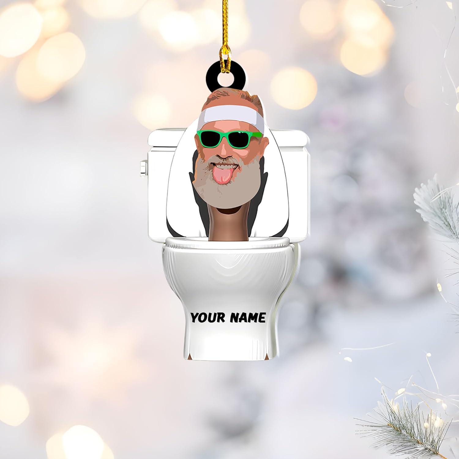 Personalized Photo Toilet Ornament, Toilet Paper, Funny Toilet Paper Roll Ornament, Hanging Glass Toilet For Christmas Tree, Christmas 2025