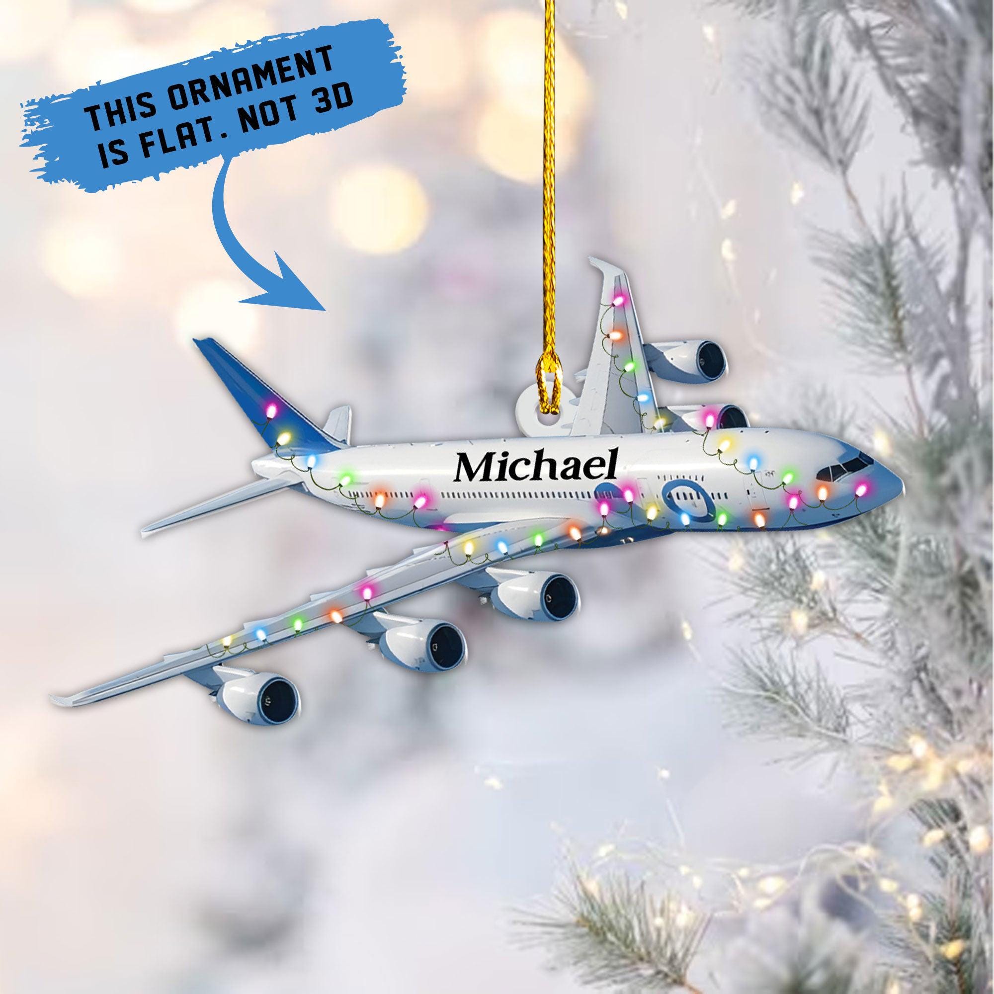 Personalized Airplane Christmas Ornaments 2025, Pilot Christmas Tree Ornament, Travel Ornaments, Airplane Ornament, Airplane Lovers Keepsake