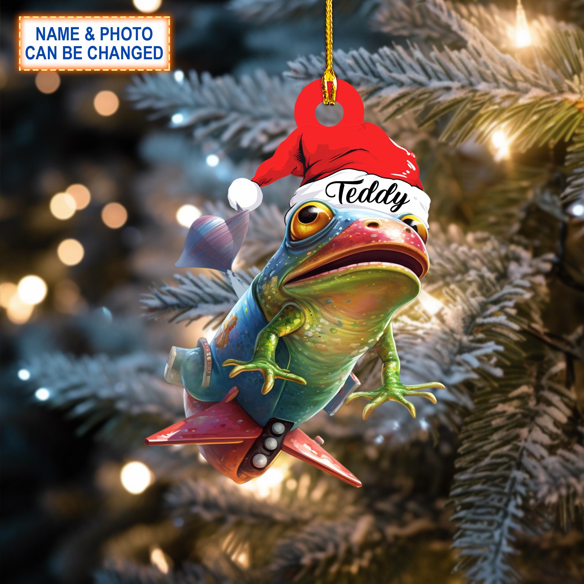 Custom Name Toad Personalized Christmas Ornament, Christmas Tree Hanging Decor, Flat 2D Ornament Acrylic/ Wooden, Toad Christmas