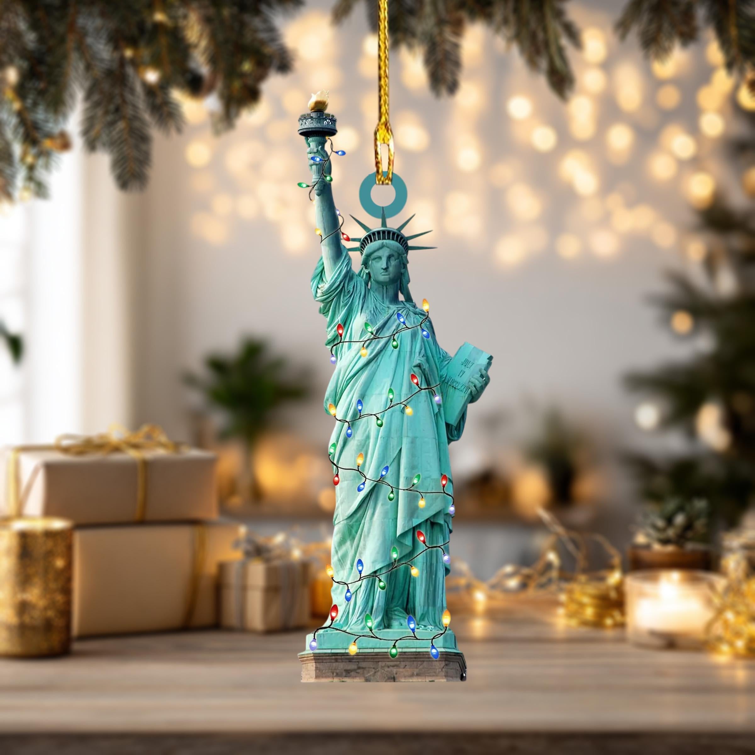 Statue Of Liberty Personalized Ornament, Tree Hanging Decor Christmas Ornament Flat 2D Ornament Acrylic / Wooden