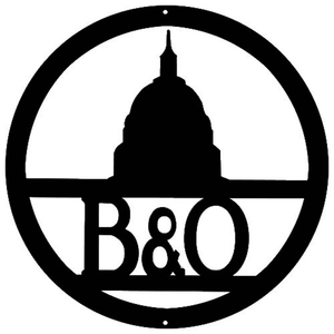 Railspirit B&O Railroad Laser Cut Faux Copper Or Black Silhouette Metal Script Art Sign Train Wall Decor Art