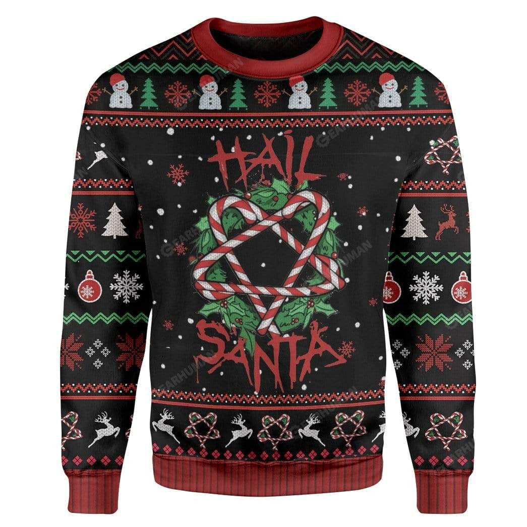 Hail Santa Candy Cane Summonings Christmas Ugly Sweater, Ugly Christmas Sweater, Funny Xmas Sweaters