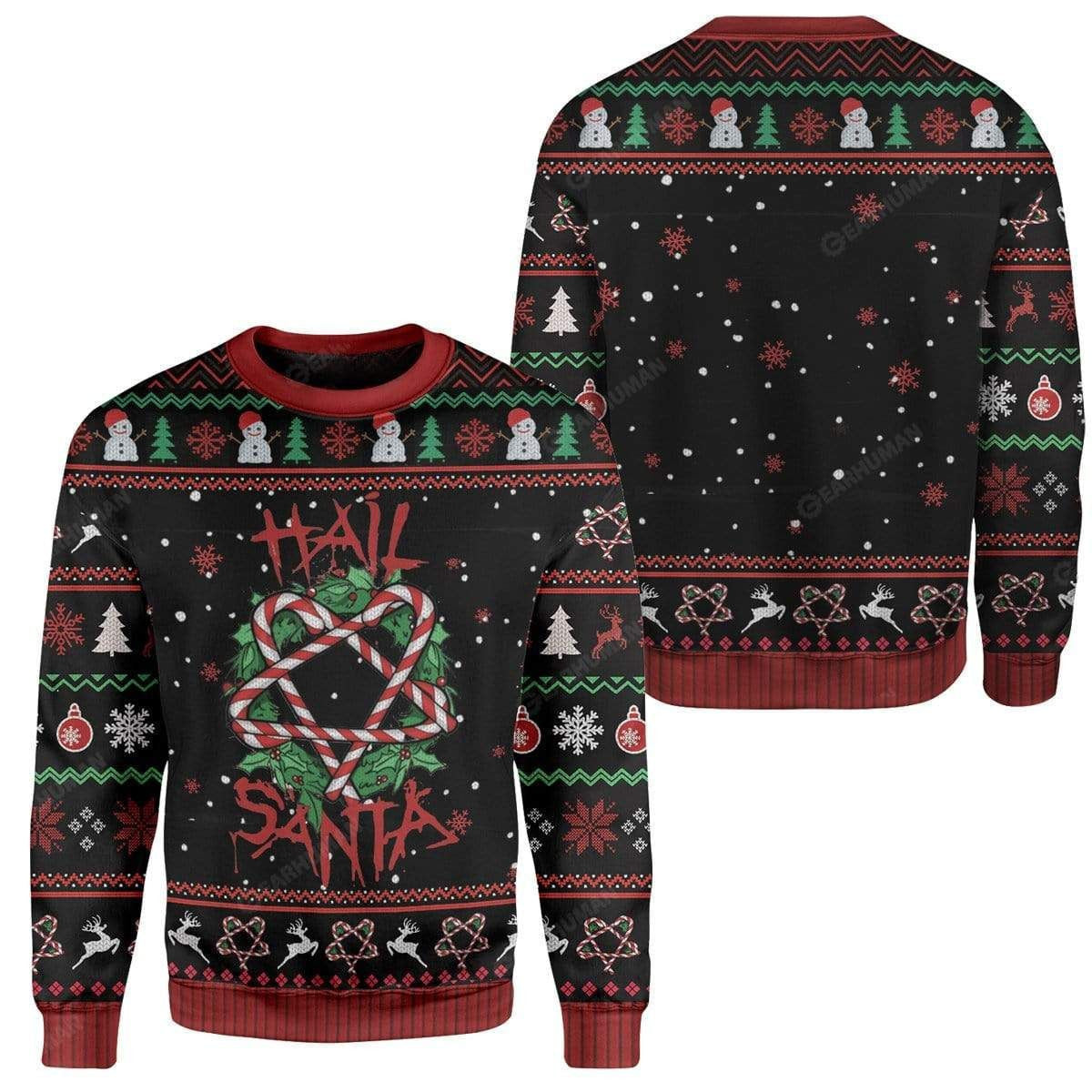 Hail Santa Candy Cane Summonings Christmas Ugly Sweater, Ugly Christmas Sweater, Funny Xmas Sweaters