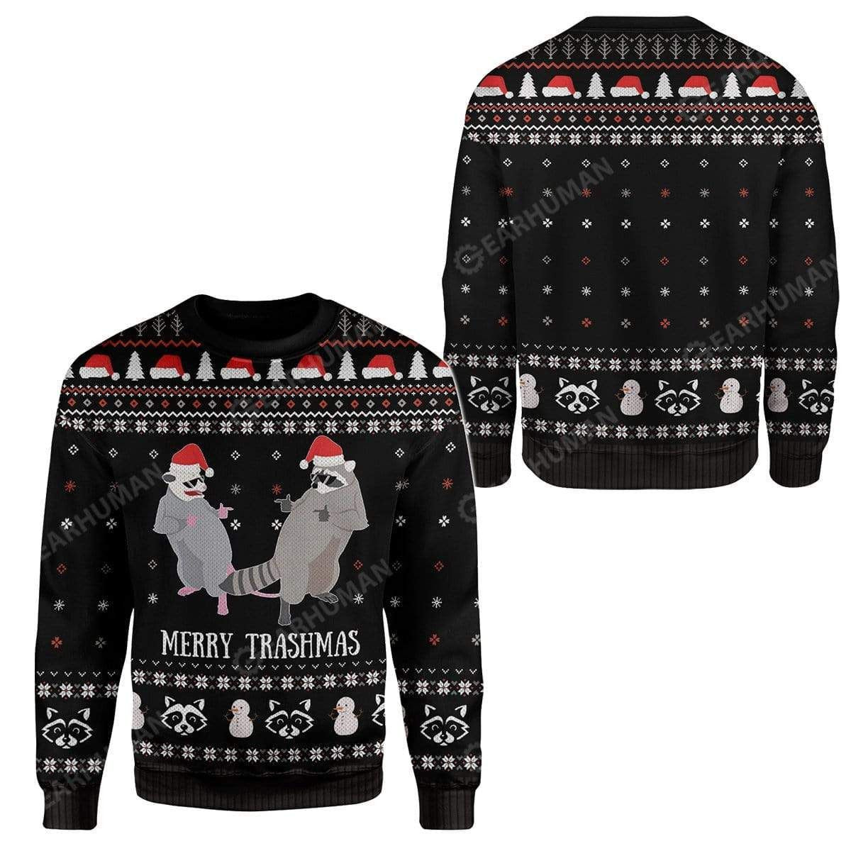Garbage Gang Raccoon Merry Trashmas Ugly Sweater, Ugly Christmas Sweater, Funny Xmas Sweaters