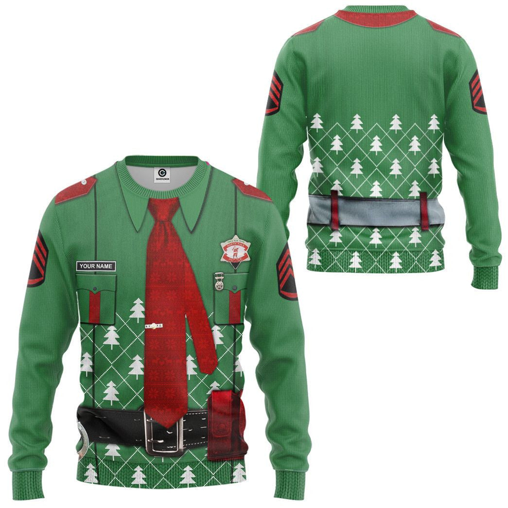 3D Police Christmas Ugly Sweater, Ugly Christmas Sweater, Funny Xmas Sweaters