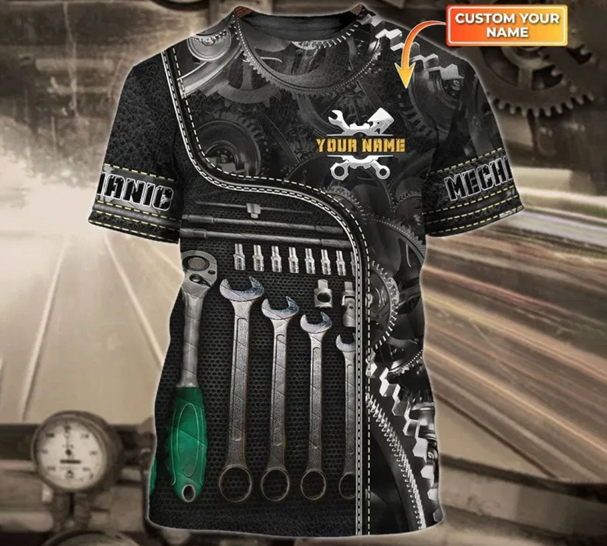 Personalized Name Mechanic 3D Tshirt, Mechanic Gift, Gifts for Mechanics, Mechanic T-Shirt, Car Mechanic