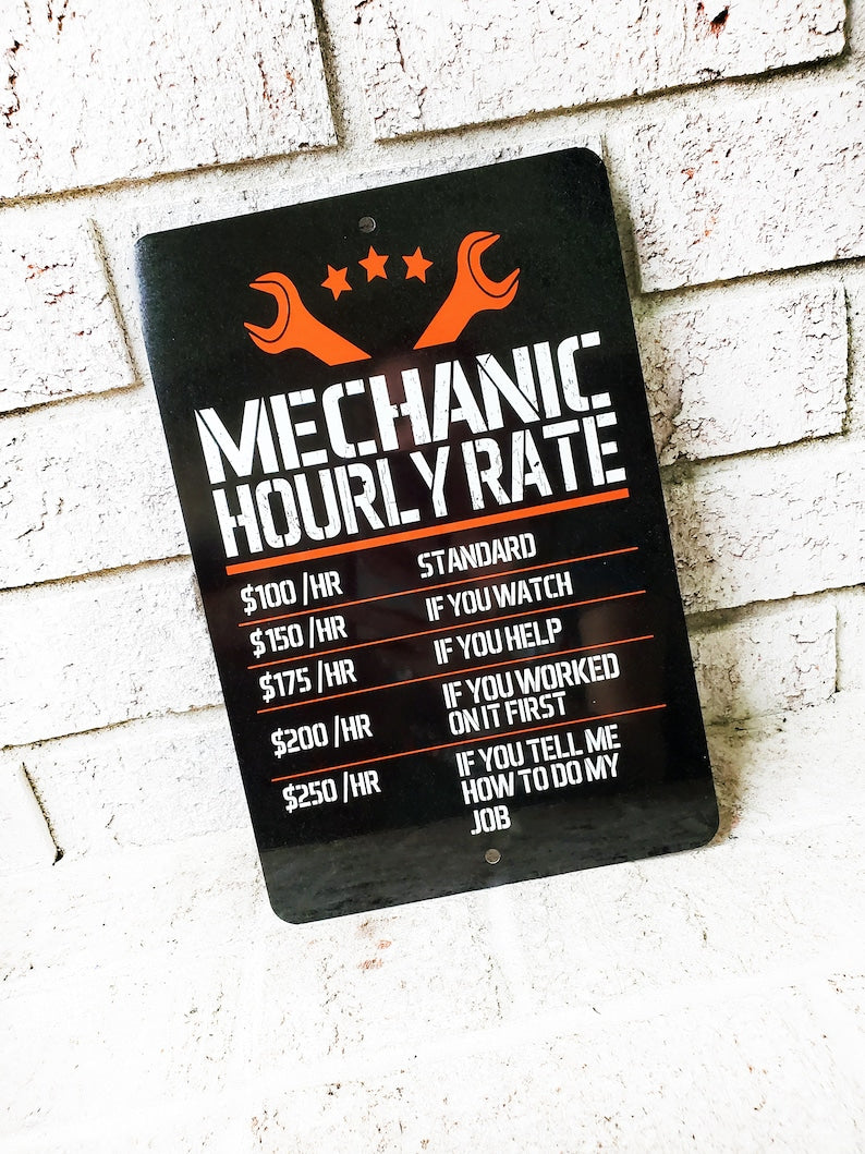 Mechanic Rules Metal Sign, Indoor/Outdoor metal signs, Garage Gifts, Gifts for him, Funny Metal Signs, Garage Decor, Metal Signs, funny gift