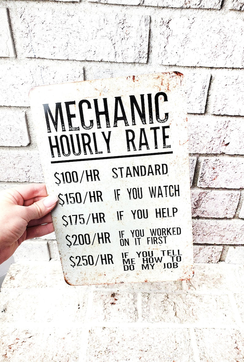 Mechanic Rules Metal Sign, Indoor/Outdoor metal signs, Garage Gifts, Gifts for him, Funny Metal Signs, Garage Decor, Metal Signs, Funny gift
