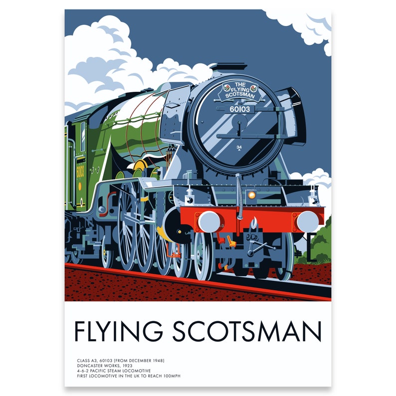 Steam Locomotive 3 Print Canvas Bundle: Flying Scotsman, Mallard & Evening Star Train Prints Canvas