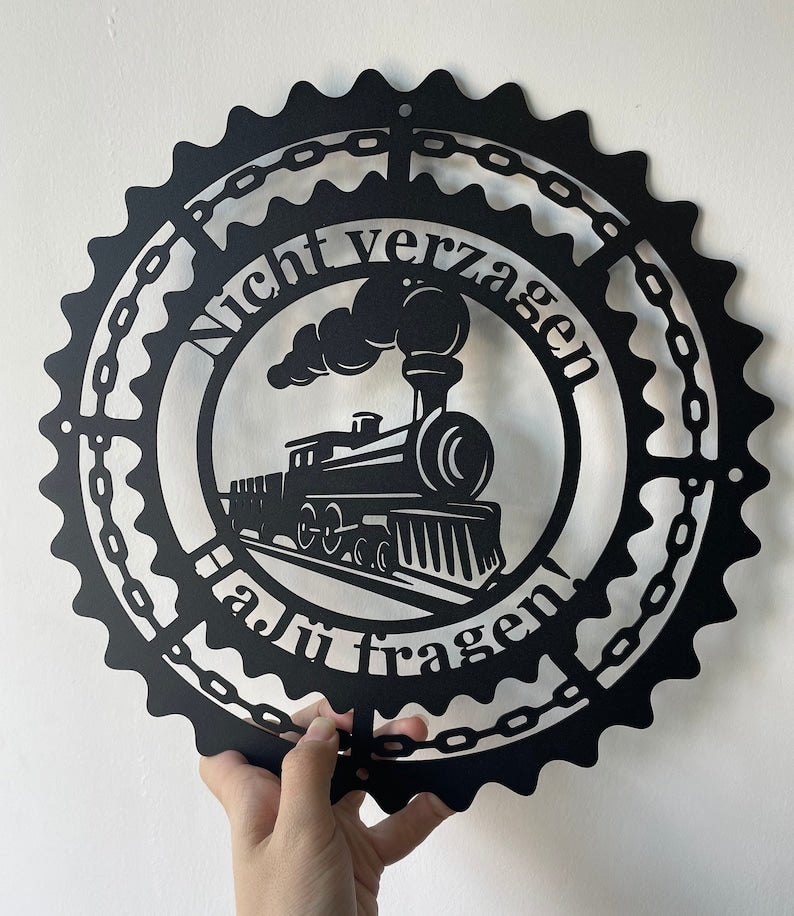 Custom Personalized Train Metal Sign Railway Wall Art for Train Room Decor Gift For Train Lovers