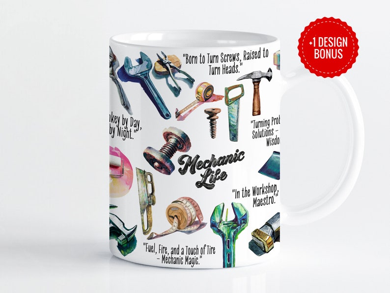 Ceramic Mechanic Life Mug, Mechanic Mug for Men Who Live the Garage Life, 11oz or 15oz Sublimation Print