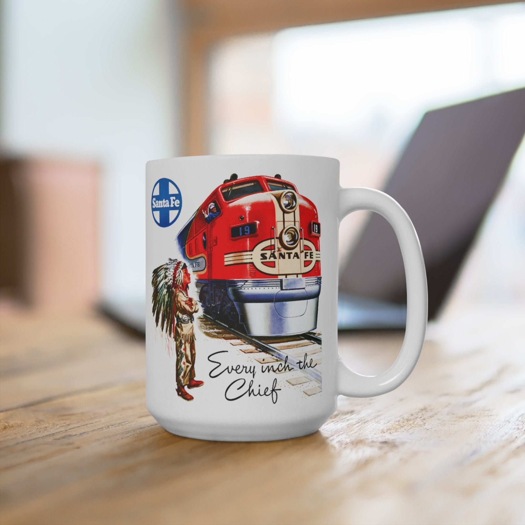 1948 Santa Fe Super Chief Coffee Mug Classic Steam Engine Design