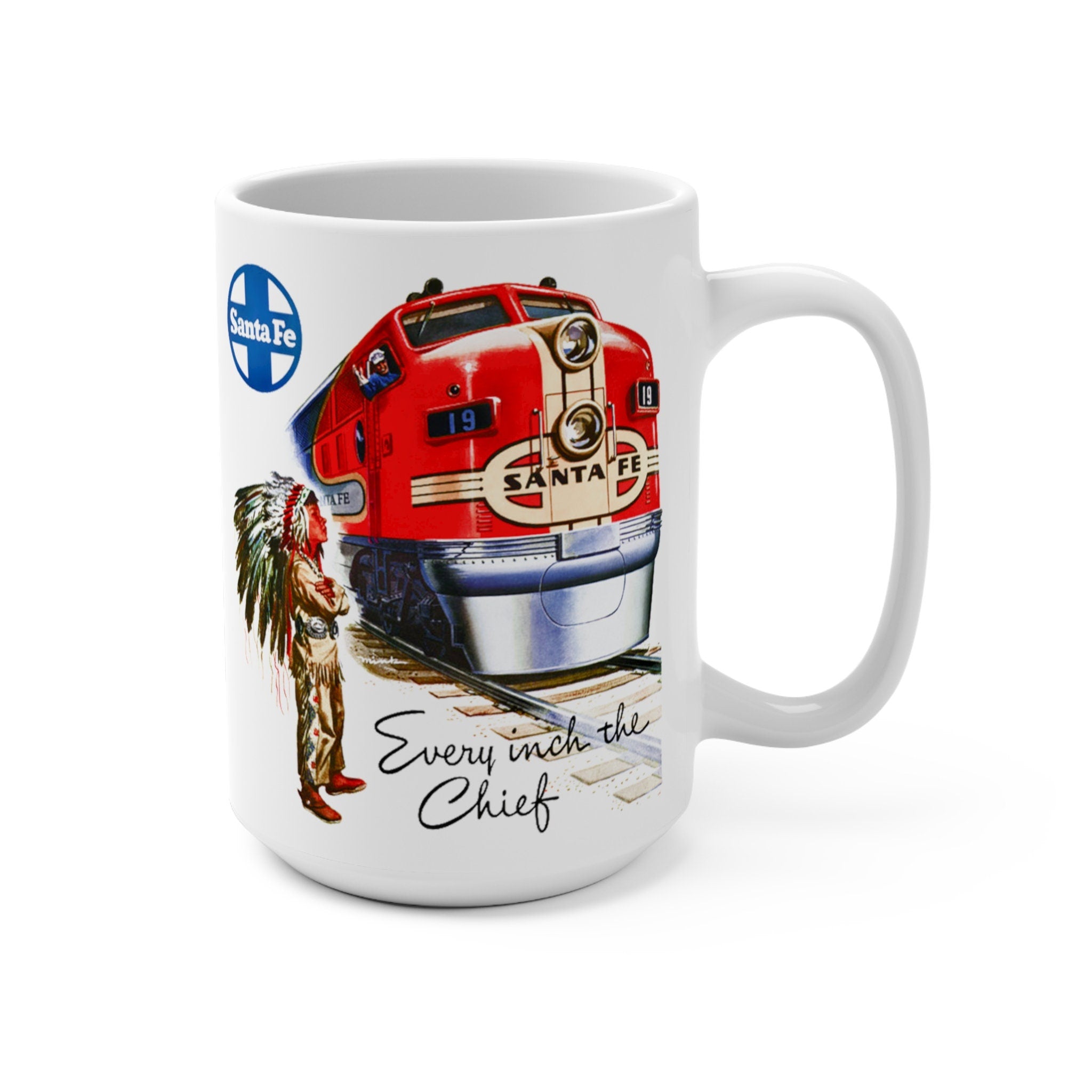 1948 Santa Fe Super Chief Coffee Mug Classic Steam Engine Design