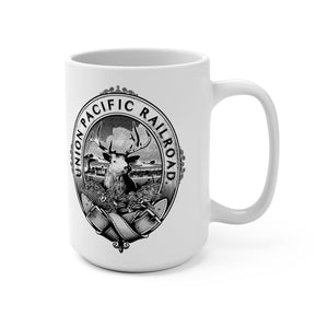Vintage Union Pacific 1868 Mountain Elk Logo Mug Perfect for Train Lovers