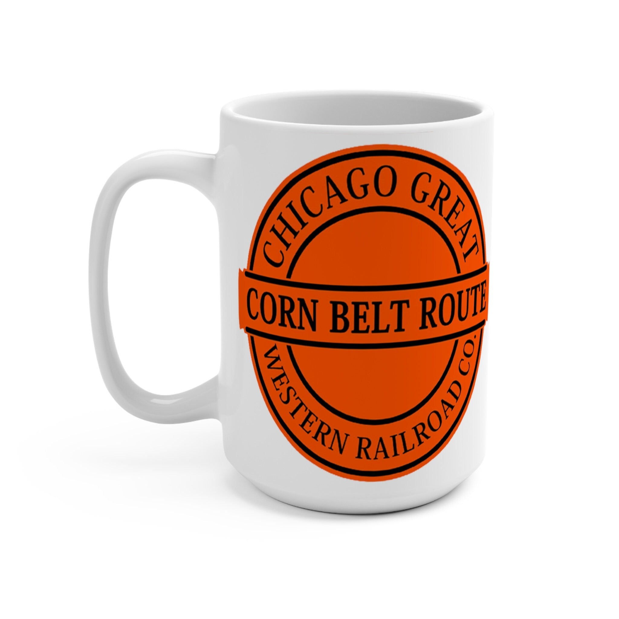 Chicago Great Corn Belt Route Western Railroad Steam Engine Model Locomotive Mug Gift for Train Lovers