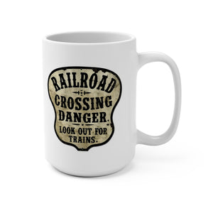 Railroad Crossing Danger Mug Train Ideal Coffee Cup for Train Lover