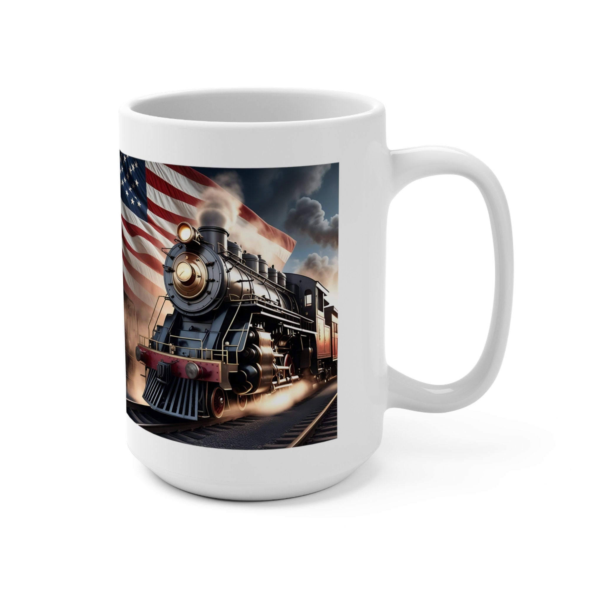 American Steam Engine Railroad Coffee Mug Gift For Train Lover