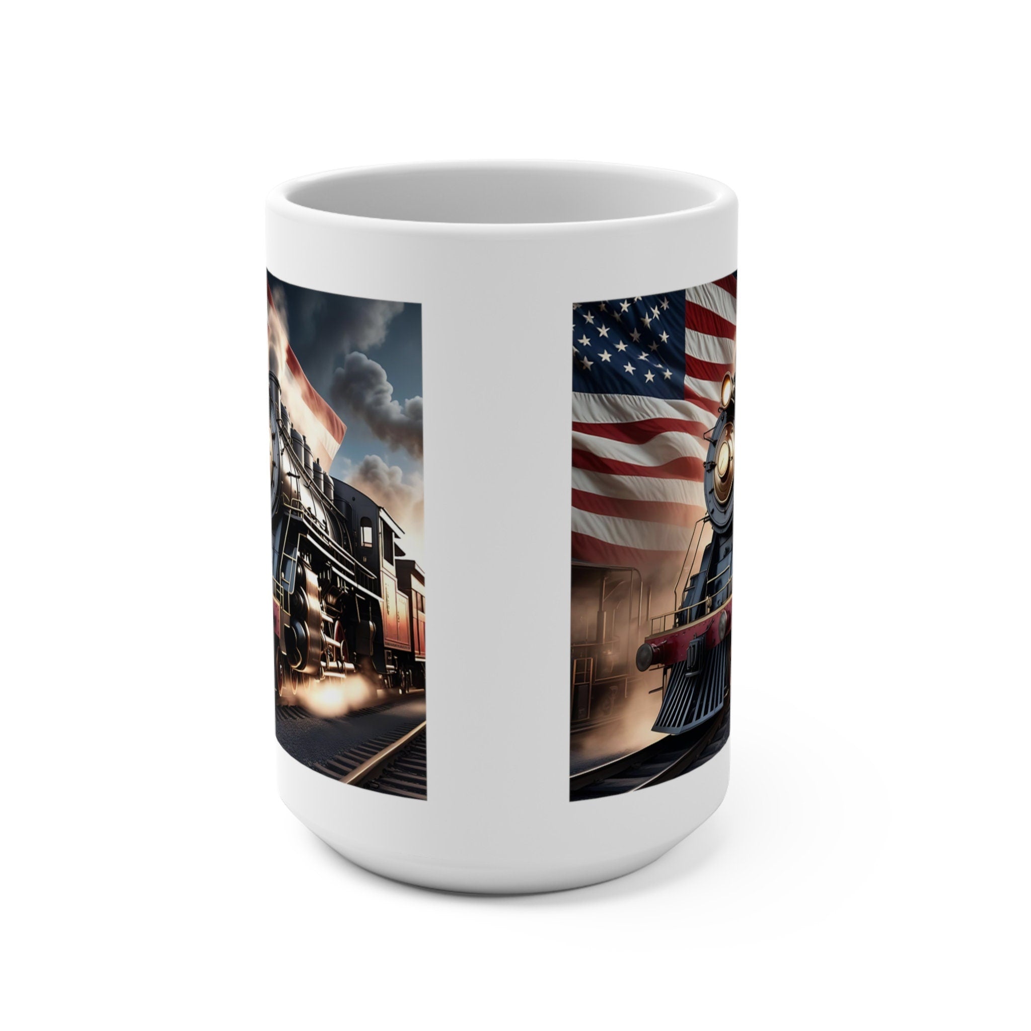 American Steam Engine Railroad Coffee Mug Gift For Train Lover