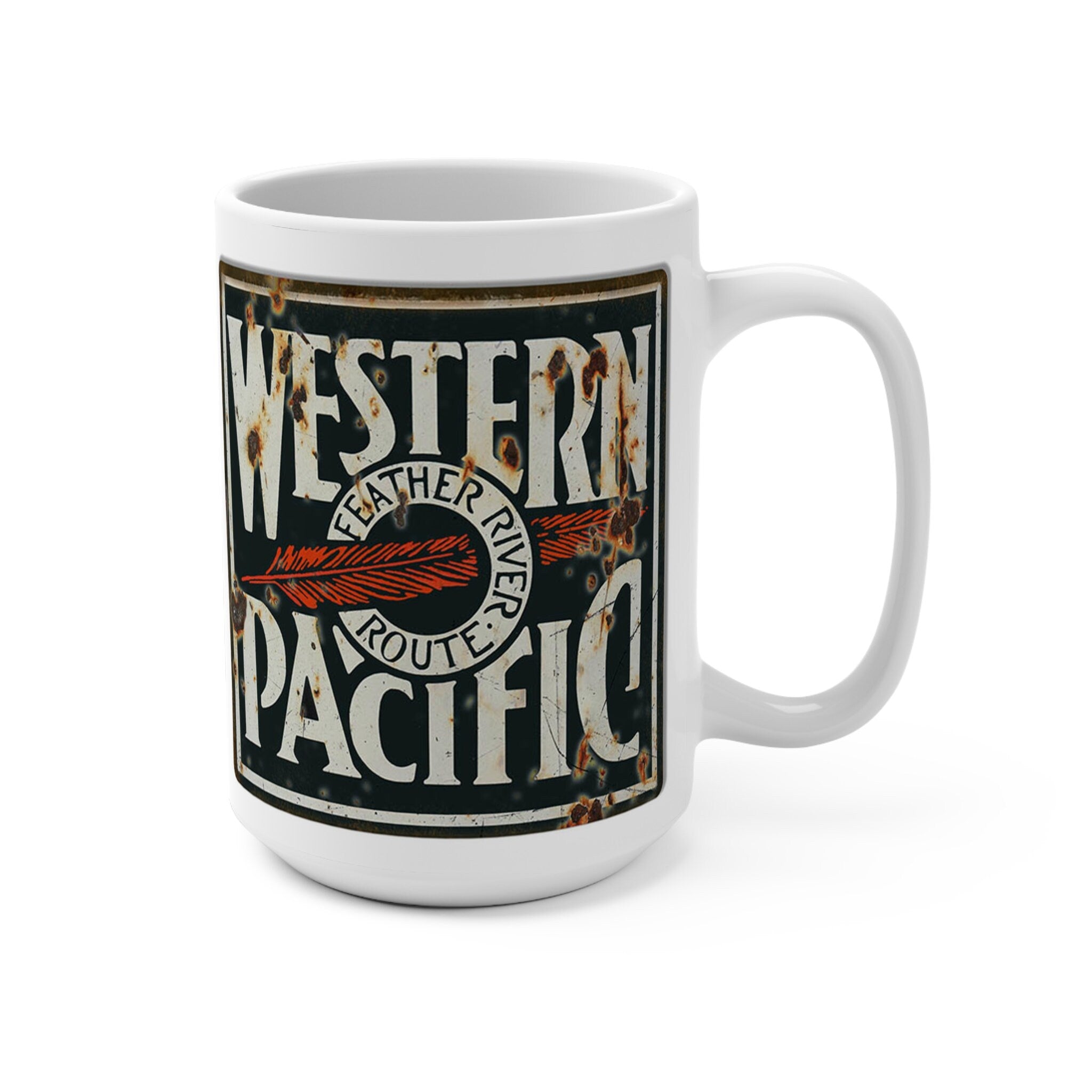 Western Pacific Railroad Train Mug Vintage Style Coffee Cup For Collectors