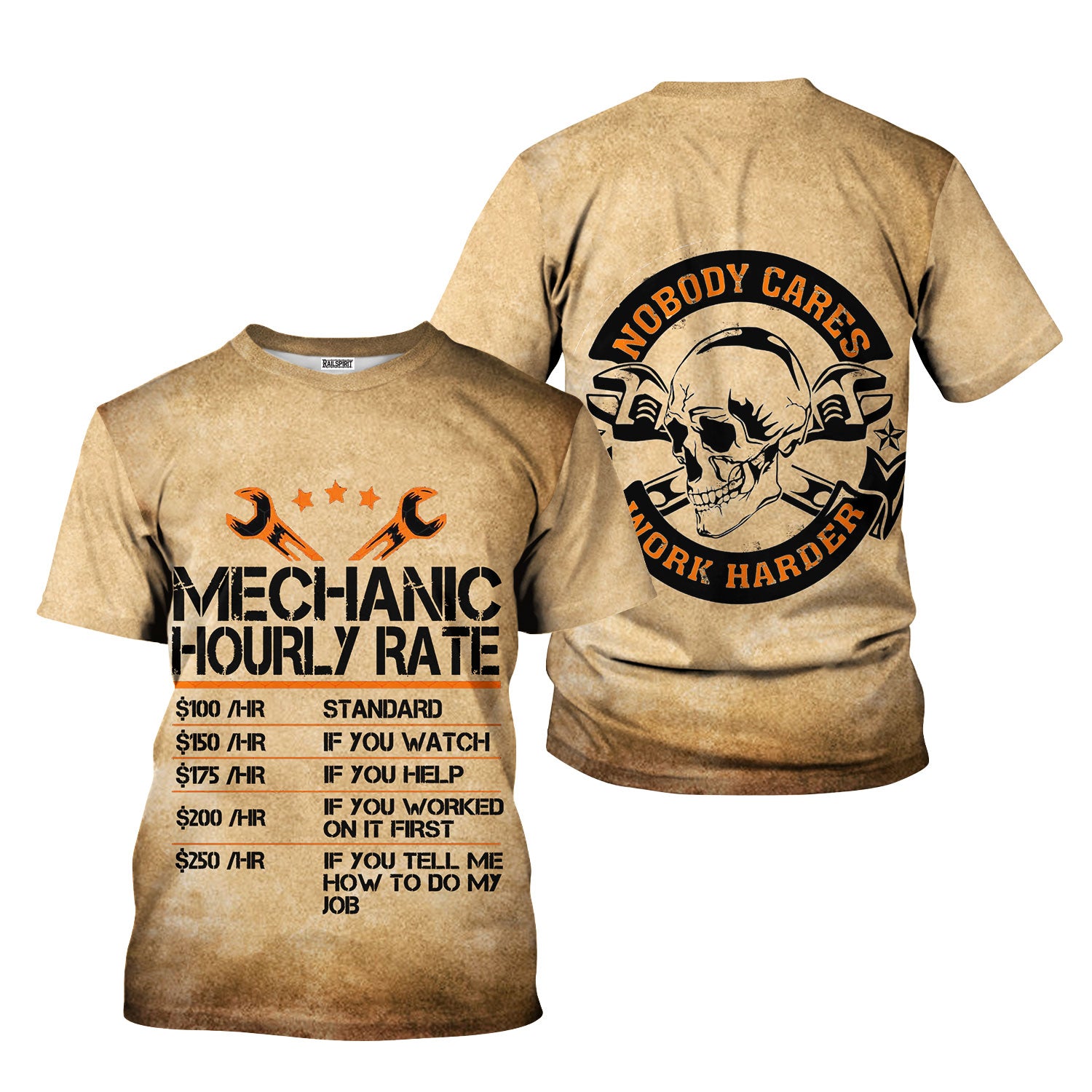 Vintage Mechanic Shirt Funny Mechanic Hourly Rate Retro Printed T Shirt