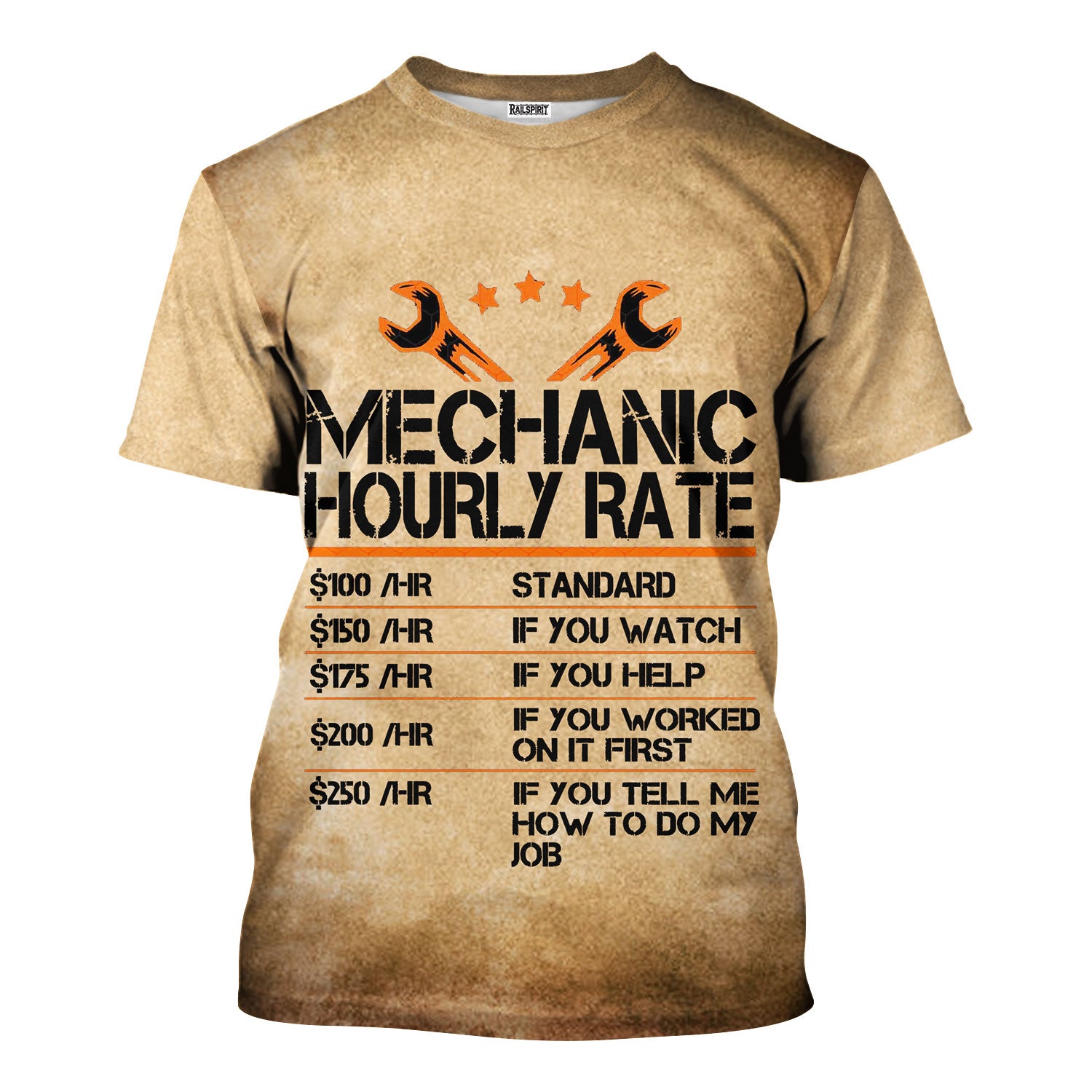 Vintage Mechanic Shirt Funny Mechanic Hourly Rate Retro Printed T Shirt