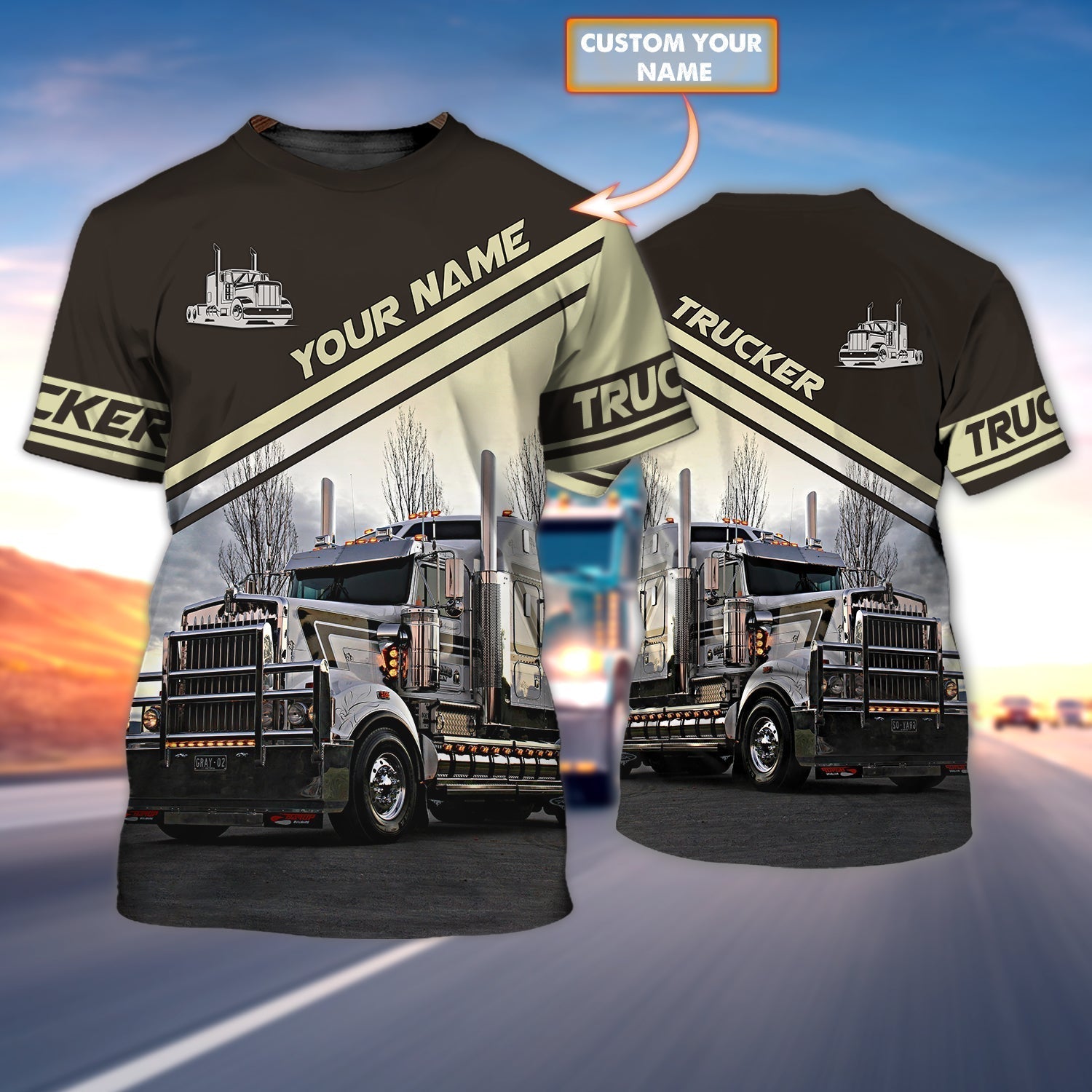 Personalized Cute Truck Driver T Shirt, 3D Shirt For Trucker Man, Trucker Shirts For Him