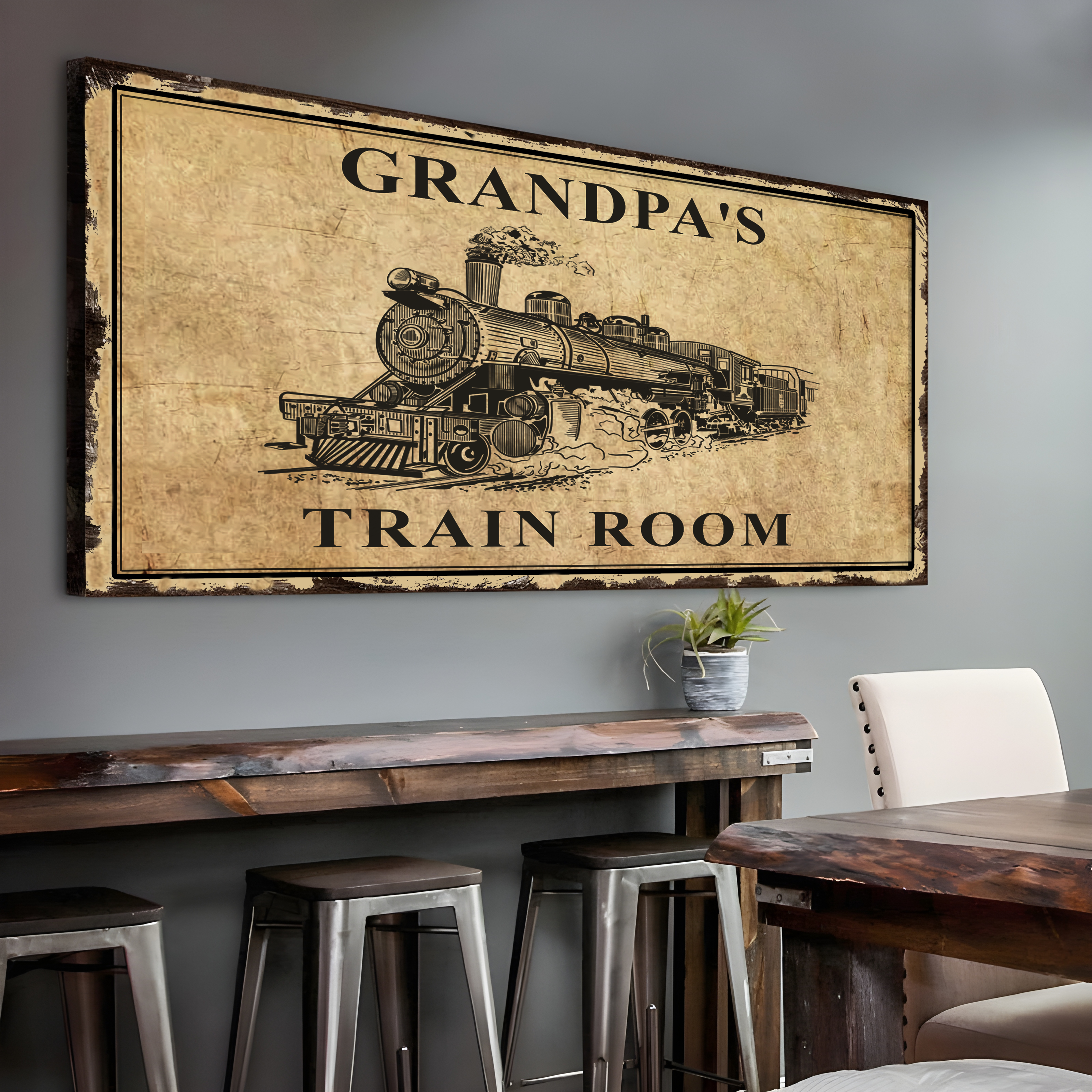 Railspirit Custom Train Long Tail Canvas Train Room Home Decor Wall Art Gift Idea For Train Lovers