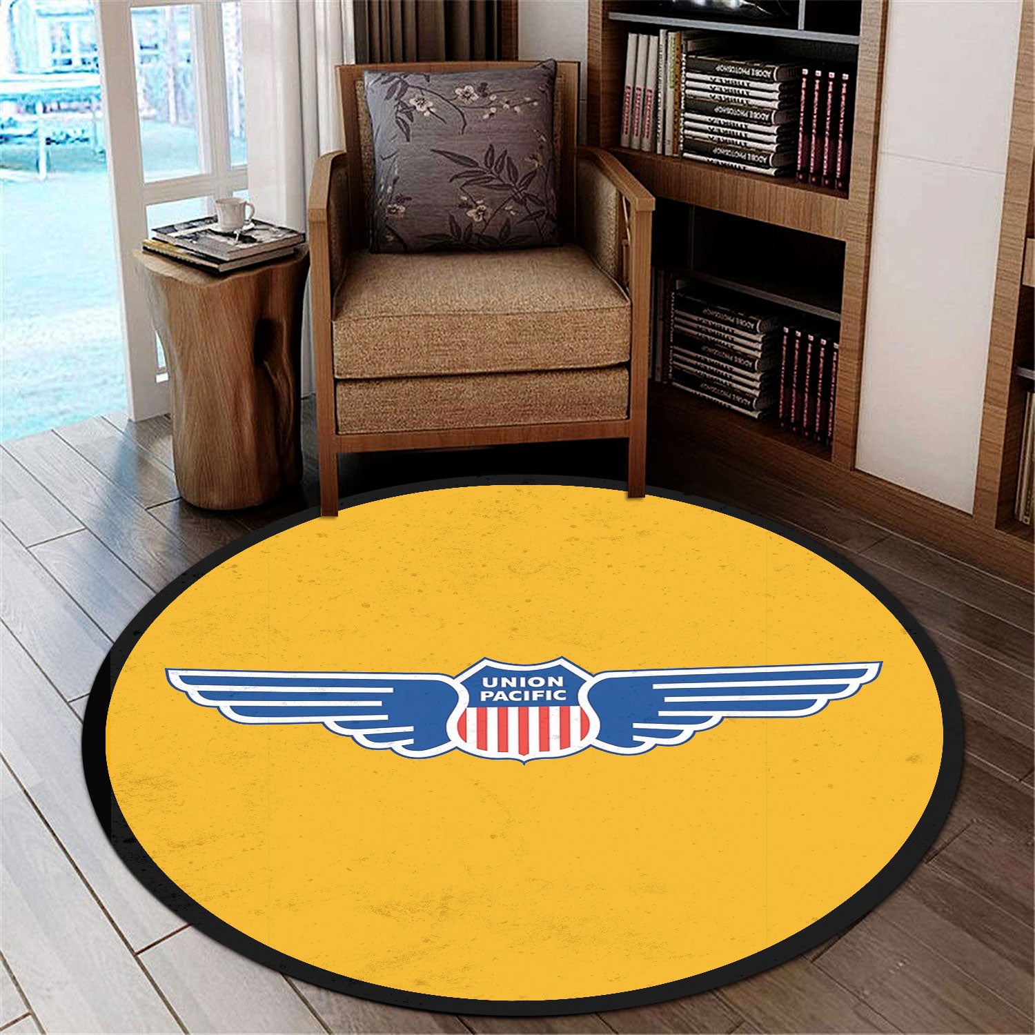 Railspirit Union Pacific Living Room Round Mat Big Boy 4014 Circle Rug