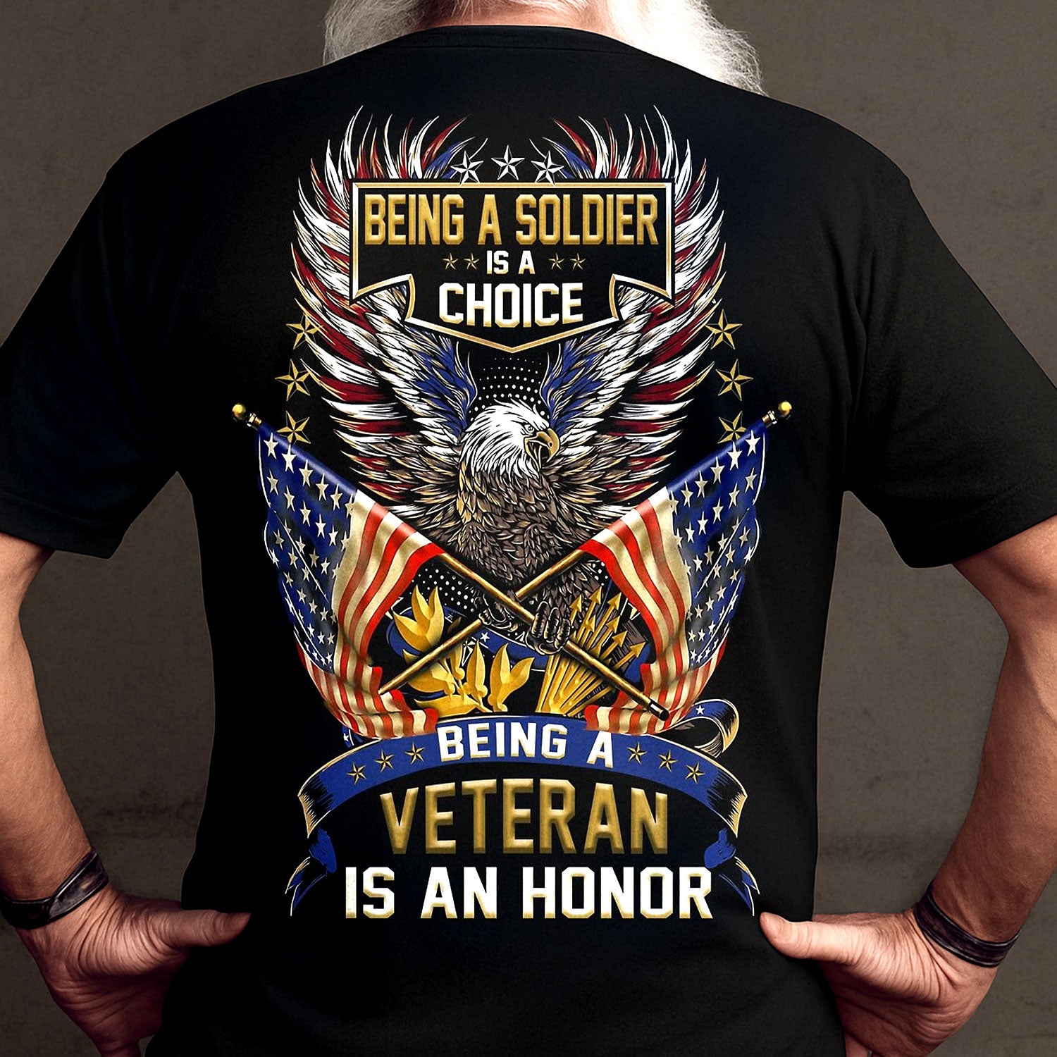 Veteran Being A Soldier Is A Choice Being A Veteran Is An Honor T Shirt, Hoodie Gift for Veteran, Patriotic Black Shirt for Veteran