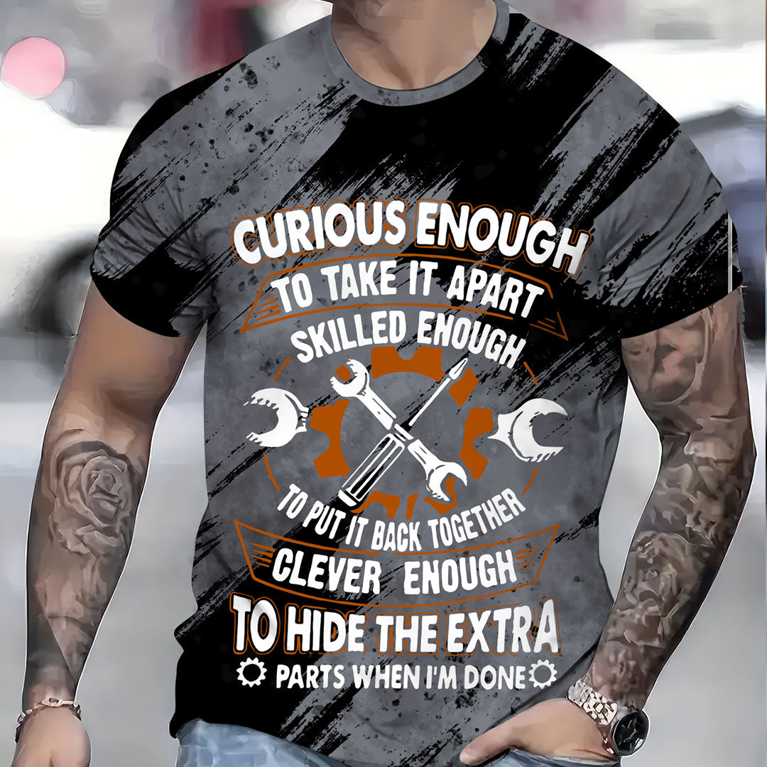 Vintage Curious Enough To Take It Apart Skilled Enough Mechanic Shirt Fun Gift for Mechanic