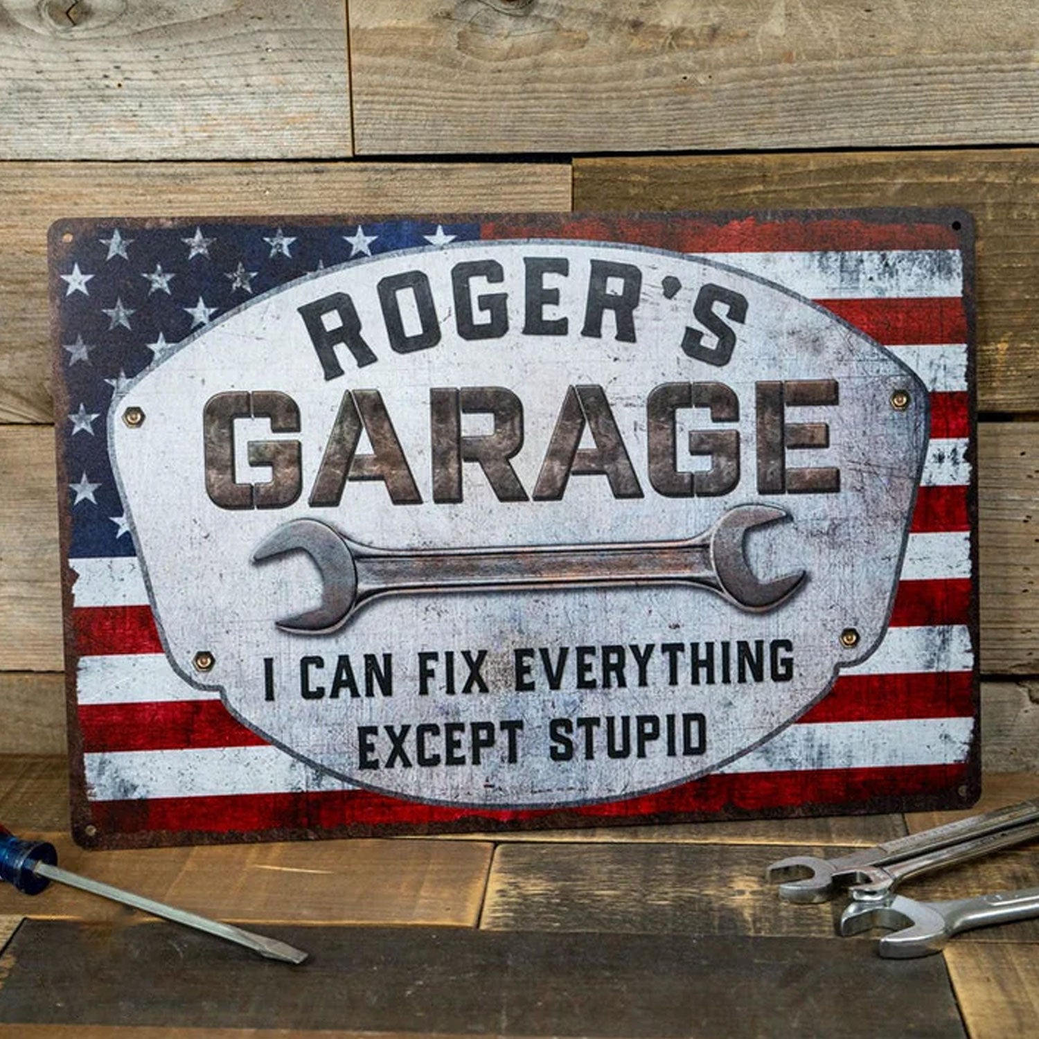 Personalized Garage Sign, Garage Decor, Workshop Sign, Custom Garage Sign, Fathers Day Gift, Gifts for Dad, Gift for Him, Custom Metal Sign