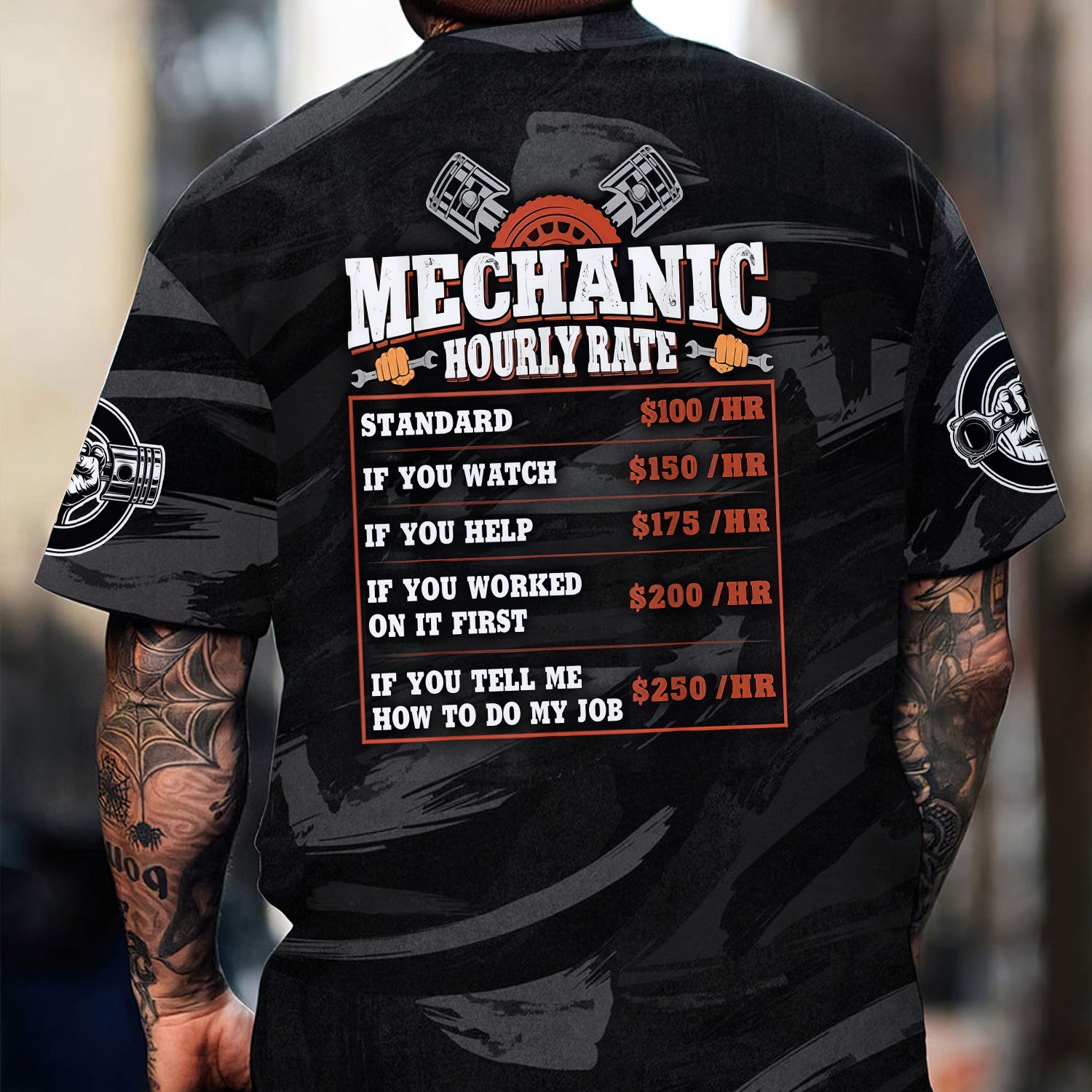 Custom Name Mechanic Shirt, Mechanic Hourly Rate T Shirt Funny Quote Unique Gift Idea For Him Her, Auto Repair Fans Car Lover Technician