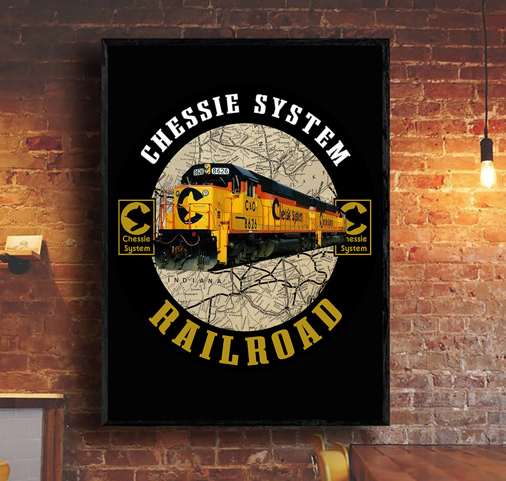 Chessie System Locomotive Railroad Canvas Home Decor Wall Art For Train Lovers Gift For Him Dad