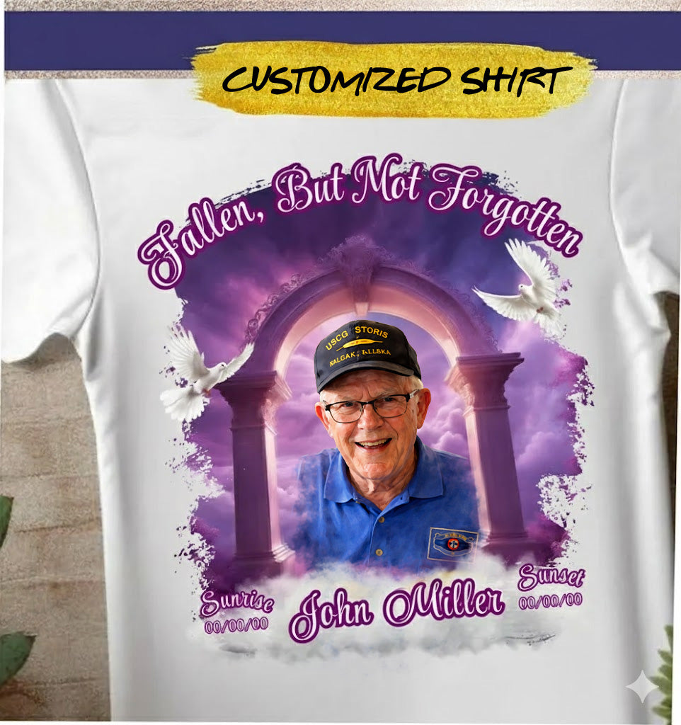 Custom Image Fallen But Not Forgotten T Shirt Personalized Memorial Veteran Unisex Shirt