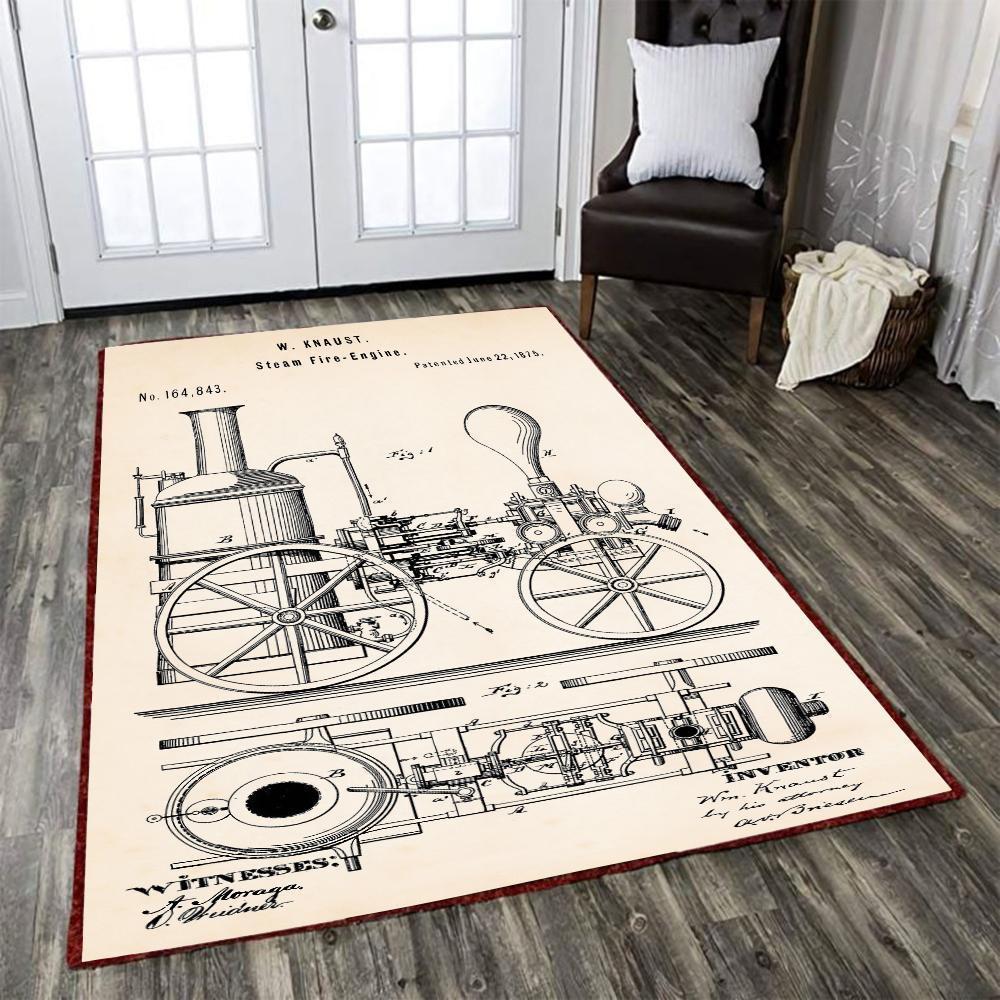 Railspirit Locomotive Area Rug Locomotive Steam Fire Engine Railway Ra ...