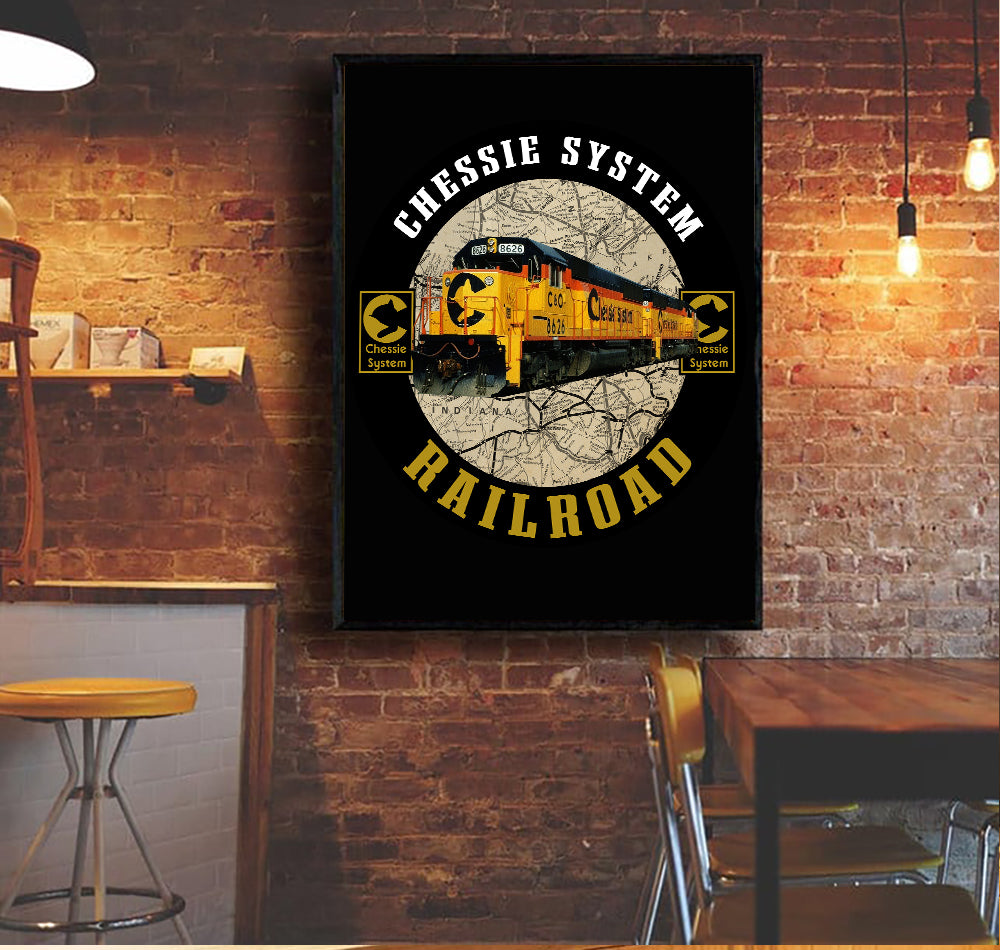 Chessie System Locomotive Railroad Canvas Home Decor Wall Art For Train Lovers Gift For Him Dad