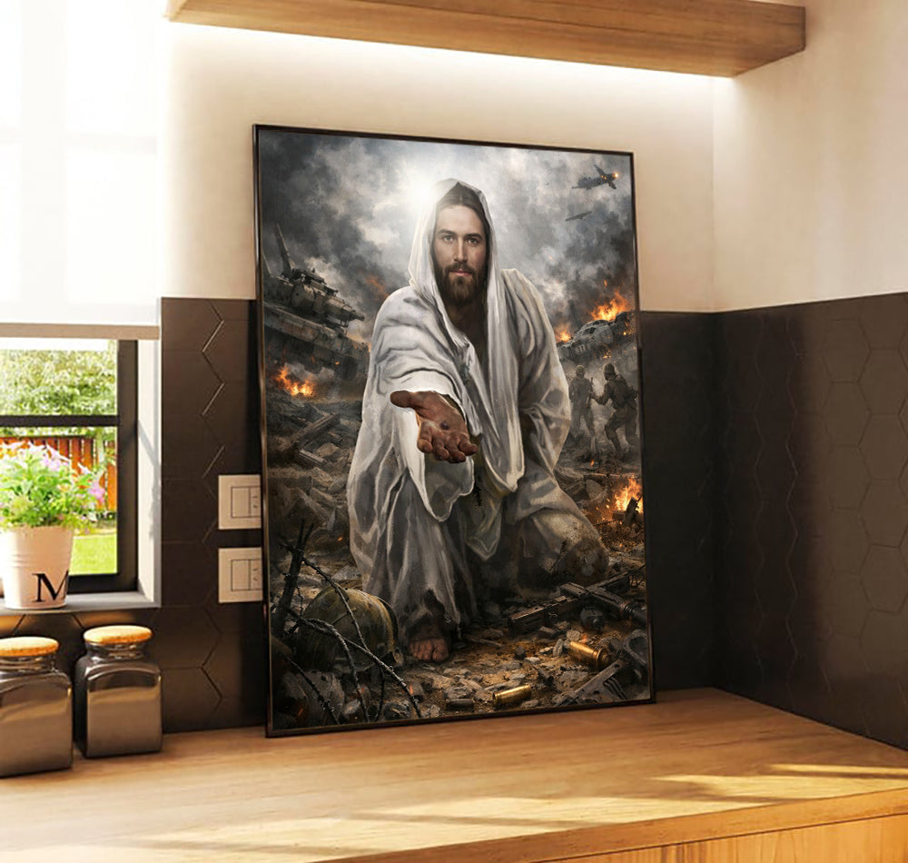 Jesus Hands Canvas A Soldier Is Never Alone Canvas Wall Art, Christian Military Wall Art for Veterans, Faith Home Decor Gift