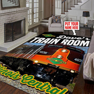 Railspirit Personalized Ic Illinois Central Railroad Area Rug Gift Idea For Train Lovers