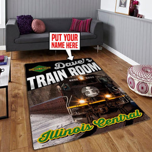 Railspirit Personalized Ic Illinois Central Railroad Area Rug Gift Idea For Train Lovers